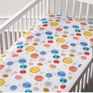 Land of Nod - Crib Sheet Colorful Solar System Themed